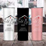 Personalized Multi-color Real Estate 20oz Name Tumbler with Website Email Business Gift for Estate Agent
