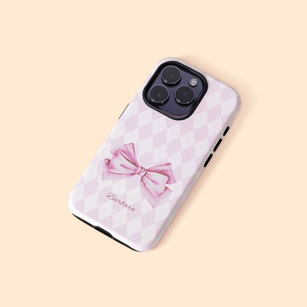 Personalizzato Coquette rosa nastri Bow Tie modello TPU custodia del telefono per iPhone con nome regalo di compleanno per lei