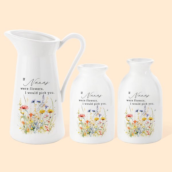 Personalizzato Se la mamma Nana fosse Fowers sceglierei te Fiore Vaso di ceramica Decorazione per la casa Regalo per la festa della mamma Nonna