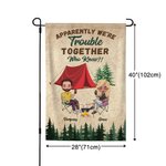 Personalisert Tilsynelatende Vi er problemer sammen Hvem visste det Dobbeltsidig vanntett hageflagg Campinggave til par