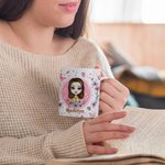 Personalised Pink Flower Butterfly 11oz 15oz White Ceramic Mug with Name Birthday Funny Gift for Woman
