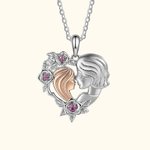 Henkilökohtainen Two-Tone isoäiti tyttärentytär Rose Heart kaulakoru Birthstone Syntymäpäivä Äitienpäivä lahja hänelle
