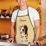 Personalized Oil Painting Style Pet Photo Waterproof Apron with Name Multicolour Available Birthday Gift for Pet Lovers Owners