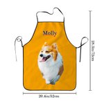 Personalized Oil Painting Style Pet Photo Waterproof Apron with Name Multicolour Available Birthday Gift for Pet Lovers Owners