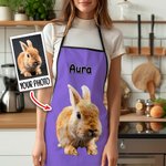 Personalized Oil Painting Style Pet Photo Waterproof Apron with Name Multicolour Available Birthday Gift for Pet Lovers Owners