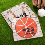 Tapis de Souris Antidérapant Personnalisé avec Numéro et Nom Motif de Baseball Football Basket-ball Cadeau pour Amateurs de Sport de Balle