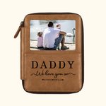 Personalized Daddy We Love You So Leather Travel Passport Wallet with Photo and Kids Names Father's Day Birthday Gift for Dad