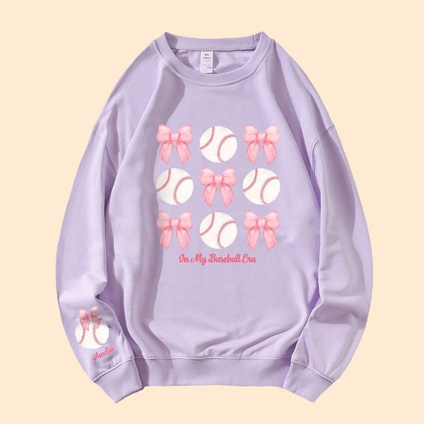 Personalised Coquette Bow Football Basketball Sport Sweatshirt with Name Birthday Anniversary Gift for Women
