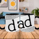 Taza de cerámica personalizada de 2 a 7 nombres repetidos 11oz Cumpleaños Día del Padre Regalo para el padre de familia