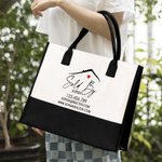 Personalised Large Capacity Waterproof Realtor Name Tote Bag with Website Phone Number Business Gift for Estate Agent