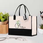 Personalized Birth Flower Stethoscope  Large Capacity Canvas Tote Bag with Name Nurse Birthday Gift for Nurse Doctor