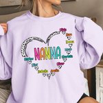 Personalizado lindo dálmata puntos corazón camiseta sudadera con nombres regalo de cumpleaños para la abuela mamá