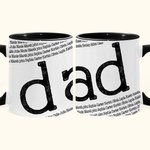 Taza de cerámica personalizada de 2 a 7 nombres repetidos 11oz Cumpleaños Día del Padre Regalo para el padre de familia