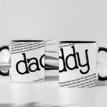 Taza de cerámica personalizada de 2 a 7 nombres repetidos 11oz Cumpleaños Día del Padre Regalo para el padre de familia