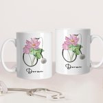 Personalizada Nacimiento Flor Estetoscopio 11oz Taza de café de cerámica con nombre Enfermera Graduación Cumpleaños para Enfermera Doctor Personal Méd