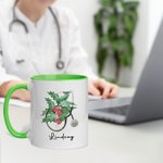 Personalizada Nacimiento Flor Estetoscopio 11oz Taza de café de cerámica con nombre Enfermera Graduación Cumpleaños para Enfermera Doctor Personal Méd