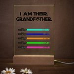 Gepersonaliseerd Ik Ben Hun Vader Opa LED Nachtlampje met 1-8 Lichtsabel Namen en Houten Voet Vaderdag Cadeau voor Papa Opa