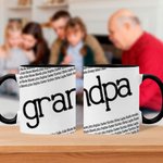 Taza de cerámica personalizada de 2 a 7 nombres repetidos 11oz Cumpleaños Día del Padre Regalo para el padre de familia
