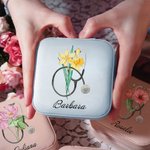 Gepersonaliseerde draagbare PU lederen sieraden doos met stethoscoop geboorte bloem naam praktiserende verpleegkundige waardering afstuderen geschenk 