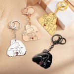 Spersonalizowany grawerowany brelok do torebki z imionami 1-7 niedźwiadków i imionami Love Heart Pamiątka rodzinna Prezent dla taty, mamy i dziadka