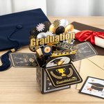 Personalised Handmade 3D Graduation Pop Up Box Card with Money Envelope and Greeting Card Graduation Congratulations Gift for Graduates