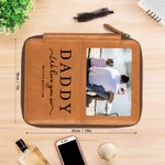 Personalized Daddy We Love You So Leather Travel Passport Wallet with Photo and Kids Names Father's Day Birthday Gift for Dad