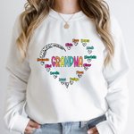 Personalizado lindo dálmata puntos corazón camiseta sudadera con nombres regalo de cumpleaños para la abuela mamá