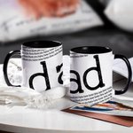 Taza de cerámica personalizada de 2 a 7 nombres repetidos 11oz Cumpleaños Día del Padre Regalo para el padre de familia