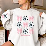 Spersonalizowana bluza sportowa Coquette Bow Football Basketball z imieniem Prezent urodzinowy na rocznicę dla kobiet