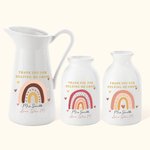 Vaso in ceramica con design arcobaleno personalizzato, decorazione per la casa con nome dell'insegnante e dello studente Regalo di ringraziamento per 