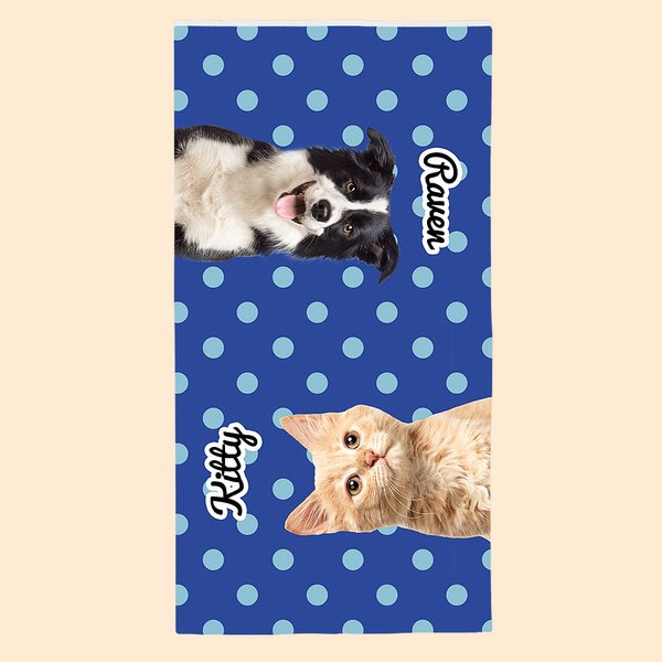 Serviette de Plage Personnalisée avec Photo d'Animal Super Absorbante Séchage Rapide Cadeau Anniversaire pour Propriétaires d'Animal de Compagnie