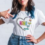 Personalizado lindo dálmata puntos corazón camiseta sudadera con nombres regalo de cumpleaños para la abuela mamá