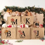 Bolso de yute resistente personalizado con flor de nacimiento inicial y nombre regalo de cumpleaños y fiesta de boda para mujer