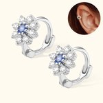Pendientes de aro de plata de ley personalizados con piedra de nacimiento Día de la Madre Regalos de cumpleaños para ella
