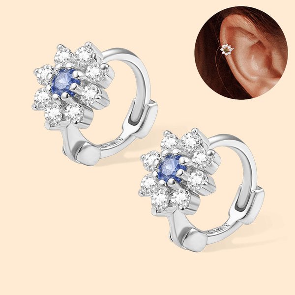 Orecchini a cerchio in argento 925 personalizzati con pietra di nascita Regali di compleanno per la festa della mamma per lei