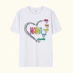 Personalizado lindo dálmata puntos corazón camiseta sudadera con nombres regalo de cumpleaños para la abuela mamá