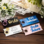 Personalized Acrylic 3D Glitter Ring Future Mrs Name Plate Tag Topper for Stanley Tumbler Accessory Wedding Anniversary Gift for Wife Fiancee Bride
