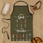 Personalized Multicolour Grill Waterproof Apron with Name Father's Day Birthday Gift for Dad Grandpa Cooking Lover