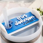 Personalized Acrylic 3D Glitter Ring Future Mrs Name Plate Tag Topper for Stanley Tumbler Accessory Wedding Anniversary Gift for Wife Fiancee Bride
