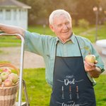 Personalized Multicolour Grill Waterproof Apron with Name Father's Day Birthday Gift for Dad Grandpa Cooking Lover