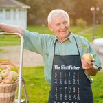 Gepersonaliseerd The GrillFather Waterdicht Schort met 1-14 Kindernamen Vaderdag Cadeau voor Papa Opa Kookliefhebber
