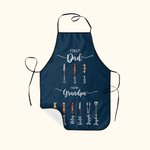 Personalized Multicolour Grill Waterproof Apron with Name Father's Day Birthday Gift for Dad Grandpa Cooking Lover