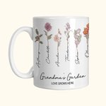 Tasse en Céramique Personnalisée avec 1à 15 Fleurs de Naissance et Nom Cadeau d'Anniversaire Fête des Mères pour Mère Grand-Mère