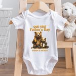 T-shirt et Onesies Bébé 100% Coton Personnalisés avec Nom Oursons Père et Bébé Cadeau d'Anniversaire Fête des Pères pour Papa Enfant