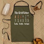 Gepersonaliseerd The GrillFather Waterdicht Schort met 1-14 Kindernamen Vaderdag Cadeau voor Papa Opa Kookliefhebber