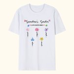 Personalisierte Omas Garten Aquarell Geburt Blume T-shirt Sweatshirt mit 1-14 Namen Muttertag Geburtstag Geschenk für Frau