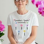 Personalisierte Omas Garten Aquarell Geburt Blume T-shirt Sweatshirt mit 1-14 Namen Muttertag Geburtstag Geschenk für Frau