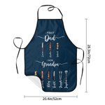 Personalized Multicolour Grill Waterproof Apron with Name Father's Day Birthday Gift for Dad Grandpa Cooking Lover