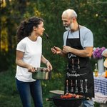 Personalized Multicolour Grill Waterproof Apron with Name Father's Day Birthday Gift for Dad Grandpa Cooking Lover