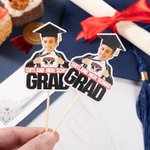 Cara personalizada Foto Graduación Cupcake Toppers Juego de 12 Graduación Decoración de la fiesta Regalo para la clase de 2026 Graduados